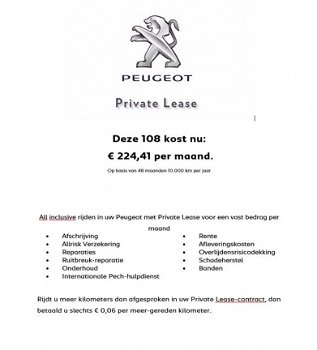 Peugeot 108 - 72pk 5D Active|€ 1.325, - korting|Pack Premium|Pack Dynamic - 1