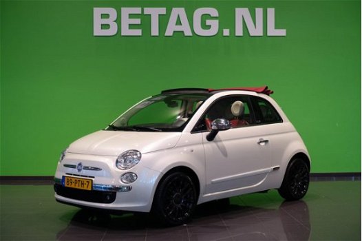 Fiat 500 C - 0.9 TwinAir Rock Cabrio | Rood Leer | Airco | Zeer Netjes | Parelmoer wit | - 1