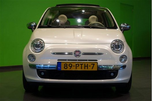 Fiat 500 C - 0.9 TwinAir Rock Cabrio | Rood Leer | Airco | Zeer Netjes | Parelmoer wit | - 1