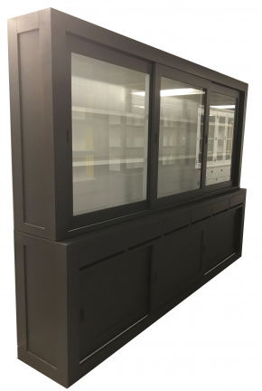 Buffetkast Enschede antraciet - wit 300 x 50/40 x 220cm greeploze laden - nr. 1