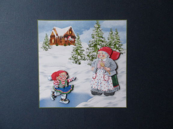 100 KERST 3d plaatje op achtergrond, kind / schaatsen. - nr. 1