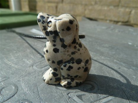 Hanger hond van Dalmatier jaspis - 0