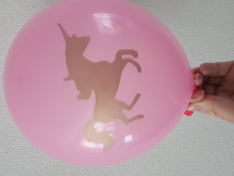 Unicorn Ballon ** licht roze - 1