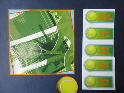 a1 doe het zelf achtergrondje + teksten , tennis / bal