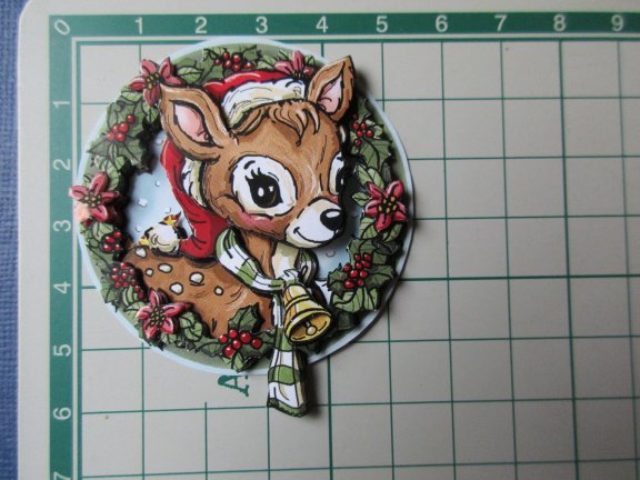 ky301 KERST 3d plaatje, rendier - Afbeelding 2