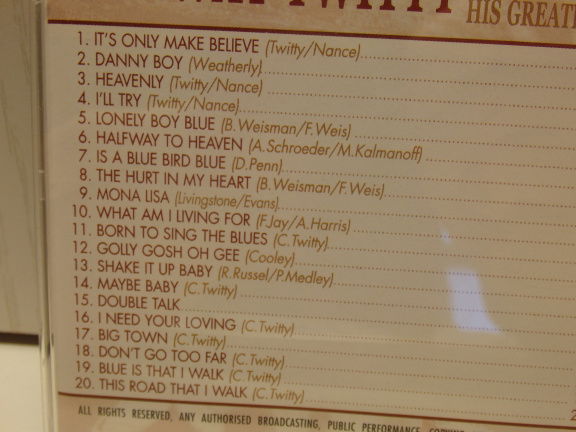 CD - Conway Twitty - His Greatest Hits. - Afbeelding 2