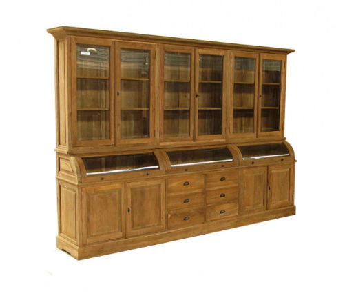 Buffetkast Bastiaan teak 300 x 50/35 x 210cm bolle kleppen - nr. 1