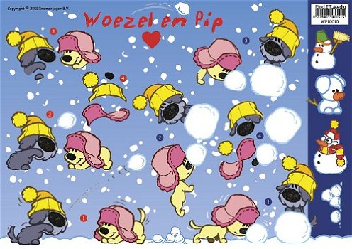 A4 Knipvellen Woezel en Pip - Winter WP10010 - 1