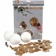 Kerstballen set van leer papier 8cm 3 stuks DECORATIE - 1 - Thumbnail