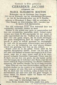Bidprentje Gerardus Jacobs 8 maart 1888-Allerzielendag 1951 - 2