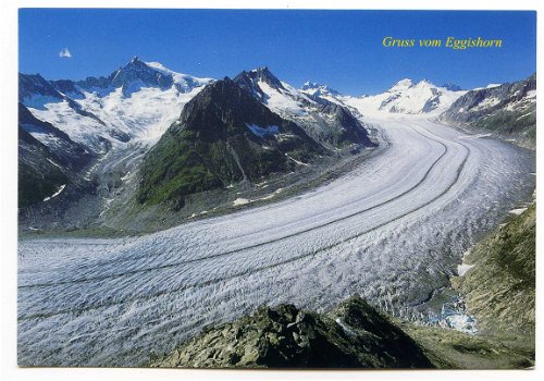 V031 Eggishorn Wallis Grosser Aletschgletser Dreieckhorn Jungfrau Monch und Eiger / Zwitserland - 1