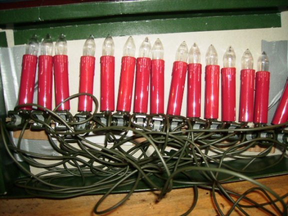 Kerstboom kaarjes, rood, elektra, jaren 70, vintage - nr. 1