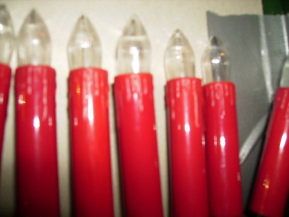 Kerstboom kaarjes, rood, elektra, jaren 70, vintage - Afbeelding 2