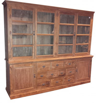 Buffetkast Ruurlo teak onbehandeld 270 x 50/40 x 230cm - nr. 1
