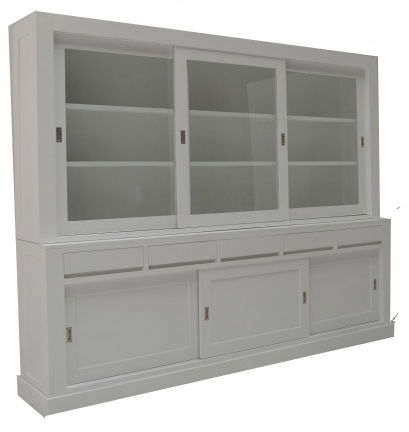 Buffetkast Enschede wit strak 240 x 50/40 x 220cm greeploze laden - nr. 1