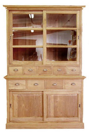 Buffetkast Schalkhaar teak onbehandeld 150 x 50/40 x 220cm - nr. 1