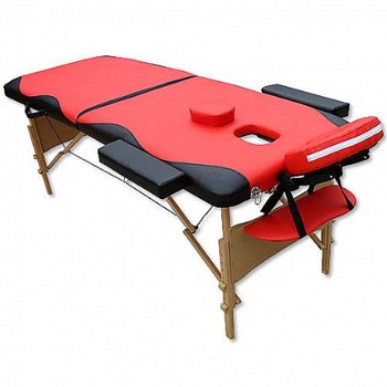 massagetafel zwart rood nieuw gratis levering 2j garantie - 1