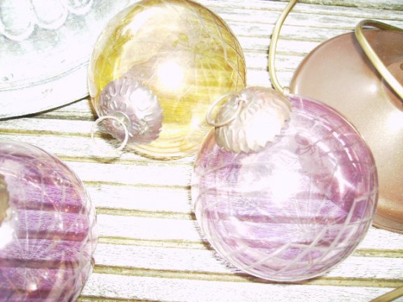 Kerstballen, doorzichtig glas met ruit - Afbeelding 2
