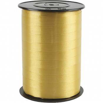 Cadeau lint krullint glanzend goud 10mm 250 meter goedkoop - 1