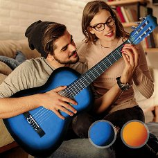 4/4 akoestische gitaar blauw nieuw gratis levering 2j garantie