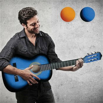 4/4 akoestische gitaar blauw nieuw gratis levering 2j garantie - 2