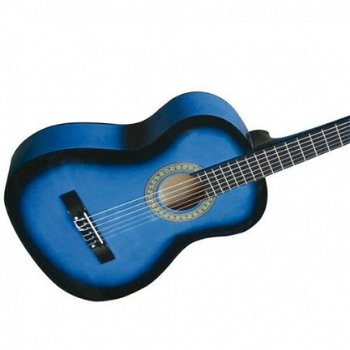 4/4 akoestische gitaar blauw nieuw gratis levering 2j garantie - 4
