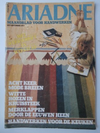 Ariadne nr 9, september 1977 + borduurpatroon 2 antieke merklappen - nr. 1