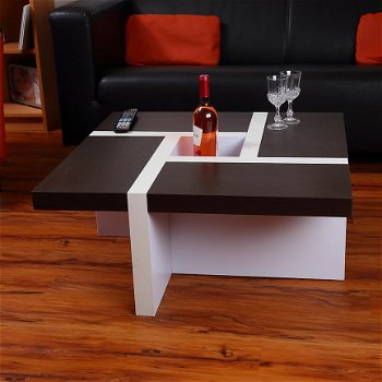 tvtafel salontafel design zwart wit nieuw gratis levering 2j garantie - 1