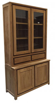 Winkelkast Gouda teak greeploos 140 x 50/40 x 220cm - nr. 1