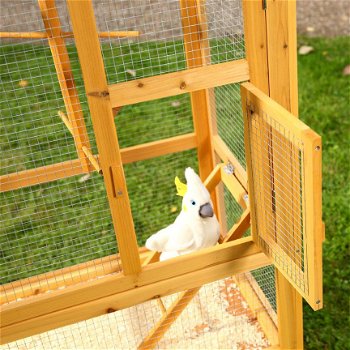 vogelkooi voliere hout nieuw gratis levering 2j garantie - 3