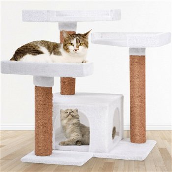 krabpaal kattenkrabpaal kattentoren nieuw gratis levering 2j garantie wit - 5