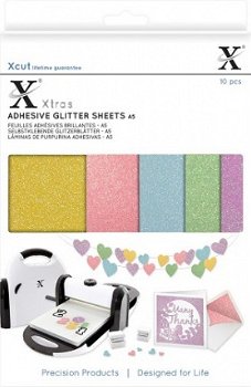 Xtra A5 Adhesive Glitter Sheets (10pcs) Pastels XCU174407 - 1