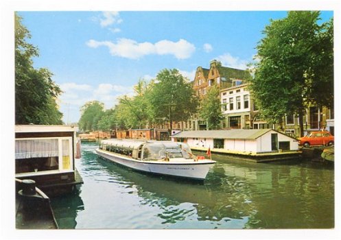 W022 Amsterdam - Prinsengracht met woonboten / Noord Holland - 1