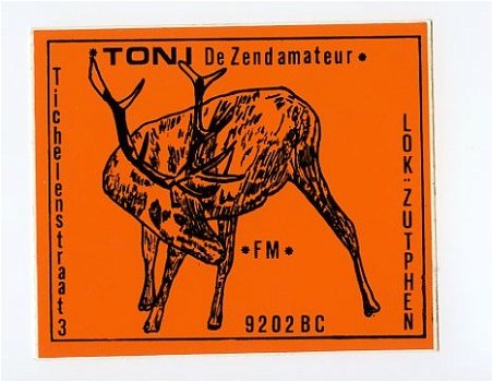 Y003 Zutphen Toni Zendamateur / Sticker - 1