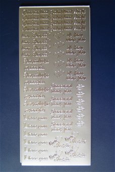 800 STICKERVEL assortie teksten zilver