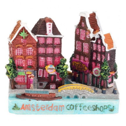 Amsterdam, Holland coffeeshop beeldje /magneet- nieuw - nr. 1