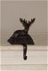 Gietijzeren stocking hanger hert met haak donkerbruin XM82 - 0 - Thumbnail