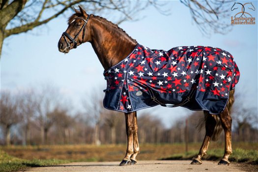 Nieuw Profi-Rider Regendeken Fleece Sterren Blauw 155 tm 215 - 1