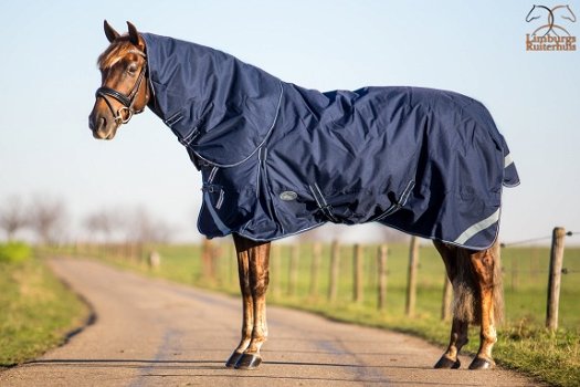 Nieuw Profi-Rider Winterdeken waterdicht + afneembare hals Blauw 300 gram - 1