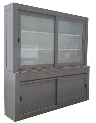Buffetkast Diemen grijs - wit strak design laden greeploos 220cm breed - nr. 1