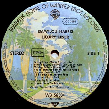 LP - Emmylou Harris - Luxury Liner - 2