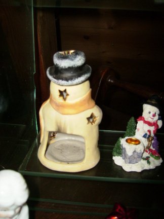 sneeuwpop, kerstfragment uit oude doos - Afbeelding 2
