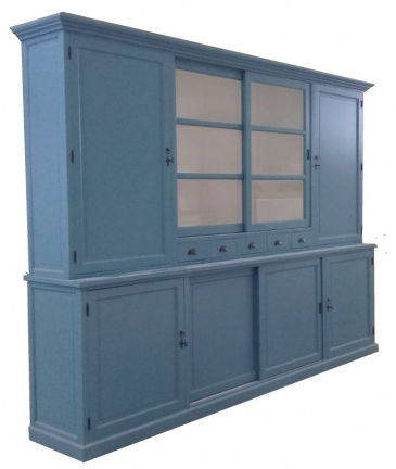 Buffetkast Gieten XL oud blauw - wit 310 x 50/40 x 230cm - nr. 1