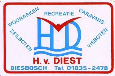 Y050 Biesbosch Zeil Visboten H v Diest / Sticker - 1