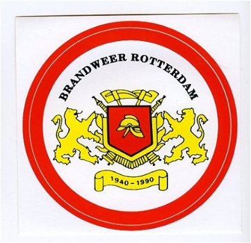 Y051 Brandweer Rotterdam 1940 1990 / Sticker Feuerwehr - 1