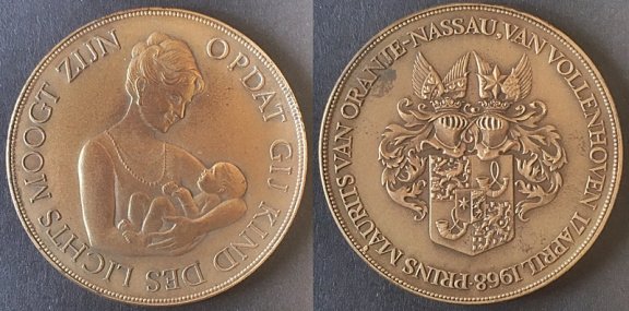 Grote bronzen penning Maurits 1968 - 1