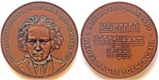 Grote bronzen penning Beethoven 1970