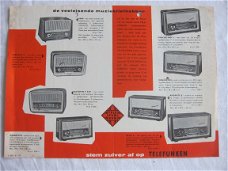 Antieke TELEFUNKEN buizenradio TV / grammofoon folder 1957 (D127)