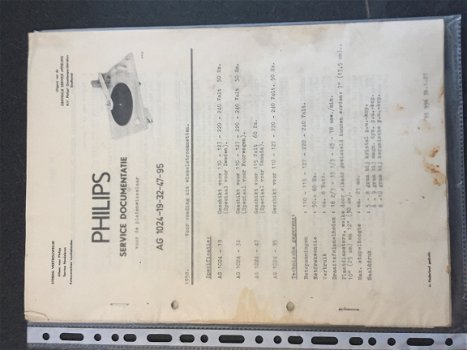 PHILIPS Pick-up uit 1958 AG 1024 handleiding en serviceboek (D276) - 3