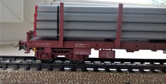 OS.KAR 4012.1 - Platte wagen met lading buizen - Afbeelding 6